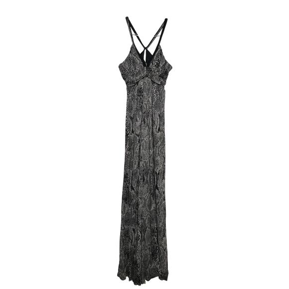 EXPRESS Snakeskin Maxi Dress Strappy Sleeveless Animal Print Black White Size XS - Picture 11 of 11